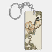 Oriental Bird Perch op Branch Sleutelhanger (Voorkant Links)