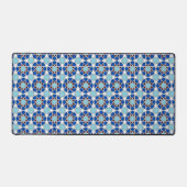 Oriental Bleu Blanc Marocain Géométrique Art (Recto)
