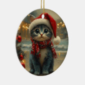 Oriental Blue Cat Christmas  Beach Keramisch Ornament (Rechts)