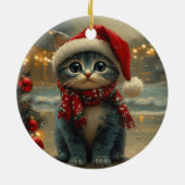 Oriental Blue Cat Christmas  Beach Keramisch Ornament (Achterkant)