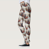 Oriental Blue Cat in Sledge Laat het Sneeuw Kerstm Leggings (Links)
