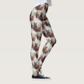 Oriental Blue Cat in Sledge Laat het Sneeuw Kerstm Leggings (Rechts)