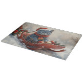Oriental Blue Cat in Sledge Laat het Sneeuw Kerstm Snijplank (Hoek)