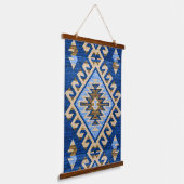 Oriental Blue Kilim Rug Wall Hangend Wandkleed (Gebogen)
