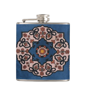 Oriental Blue Persian Turks Pattern, tapijt Heupfles