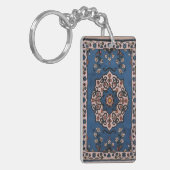 Oriental Blue Persian Turks Pattern, tapijt Sleutelhanger (Voorkant Links)
