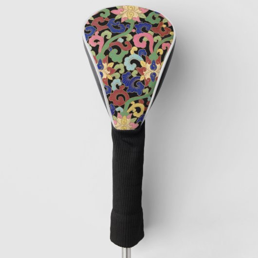 ‌Oriental Bold Color Vine Design Golfheadcover (Voorkant)