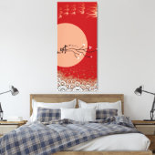 Oriental Bright Moon Swallows Zen Modern Art Canvas Afdruk (Insitu (Slaapkamer))