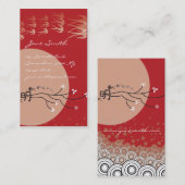 Oriental Bright Moon Swallows Zen Modern Art Visitekaartje (Voorkant / Achterkant)