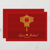 Oriental Chinese trouwuitnodiging RSVP-kaart Kaart (Voorkant / Achterkant)