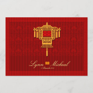 Oriental Chinese trouwuitnodiging RSVP-kaart Kaart