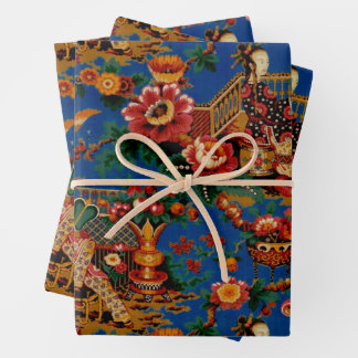 -Oriental Chinoiserie-rappelpapier Inpakpapier Vel