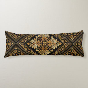 Oriental  Damask-patroon - zwart en goud Lichaamskussen