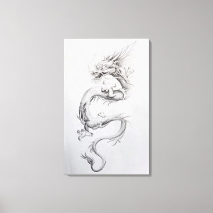 Oriental Dragon Canvas Afdruk