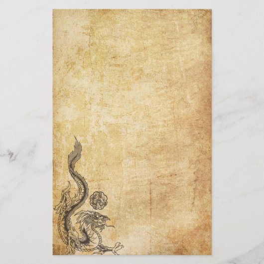 Oriental Dragon Inked Briefpapier (Voorkant)