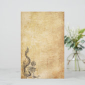 Oriental Dragon Inked Briefpapier (Staand voorkant)