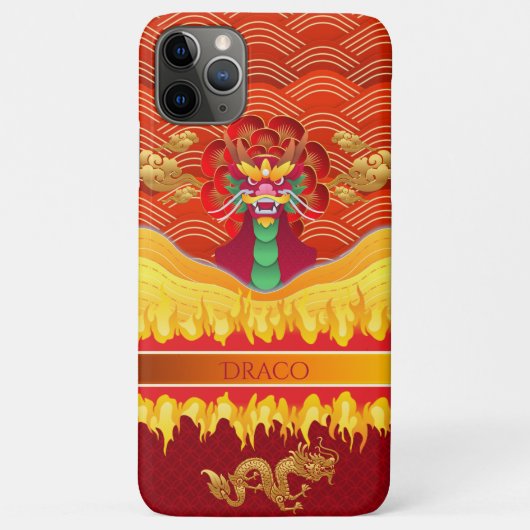 Oriental Dragon /w Gold Cloud & Fire Case-Mate iPhone Case (Achterkant)