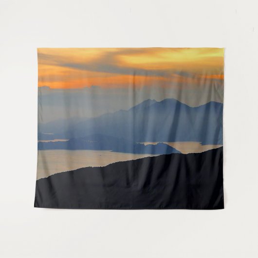 Oriental Evening Mist Wall Tapestry Wandkleed (Voorkant (horizontaal))