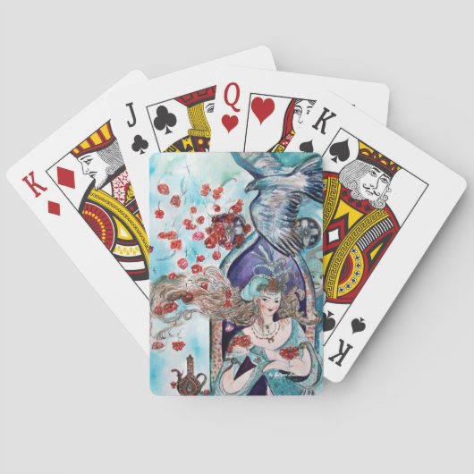 ORIENTAL FAIRY TALE, Princess, Red Roses en Hawk Pokerkaarten (Achterkant)