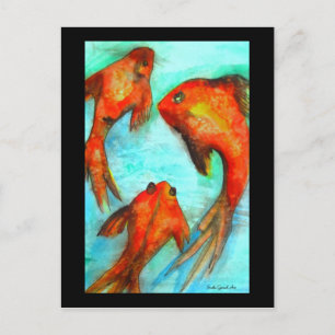 Oriental Fish briefkaart, Sacha Grossel Art Briefkaart