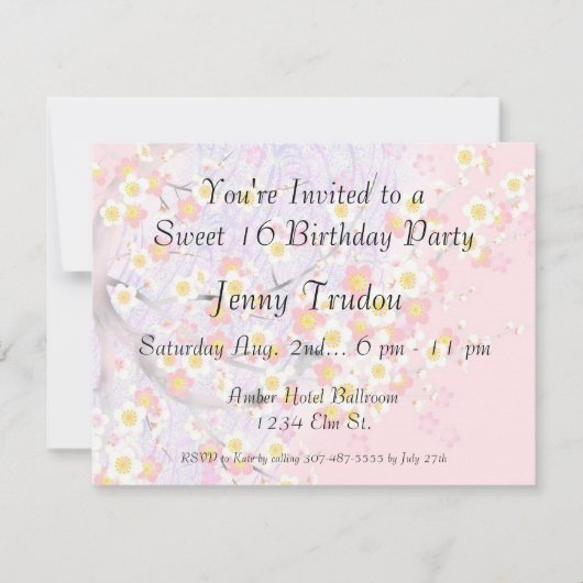 Oriental Floral multi-usages Invitation d'annivers (Devant)