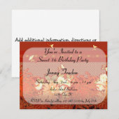 Oriental Floral Multipurpose Birthday Invitation Kaart (Voorkant / Achterkant)