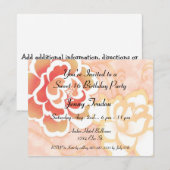 Oriental Floral Multipurpose Birthday Invitation Kaart (Voorkant / Achterkant)