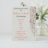 Oriental floral waterverf bruiloft programma parti (Staand voorkant)