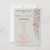 Oriental floral waterverf bruiloft programma parti (Voorkant)