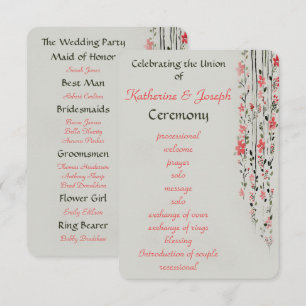 Oriental floral waterverf bruiloft programma parti