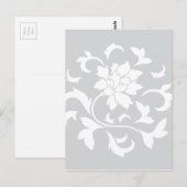 Oriental Flower - Silver Circular Pattern Briefkaart (Voorkant / Achterkant)