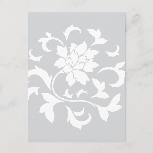 Oriental Flower - Silver Circular Pattern Briefkaart (Voorkant)
