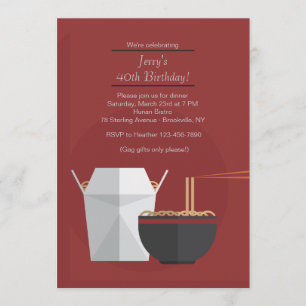 Oriental Food Invitation Kaart