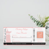 Oriental Garden Boarding Pass Faire-part de mariag (Debout devant)