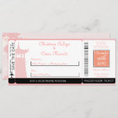 Oriental Garden Boarding Pass Faire-part de mariag (Devant / Derrière)