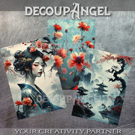 Oriental Girl Elegance -Decoupage- Inpakpapier Vel