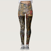 Oriental Gold Leaf Silver Dragon Leggings (Voorkant)