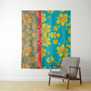 ORIENTAL Groen Rood Kleurrijk - Wandtapijt Wandkleed