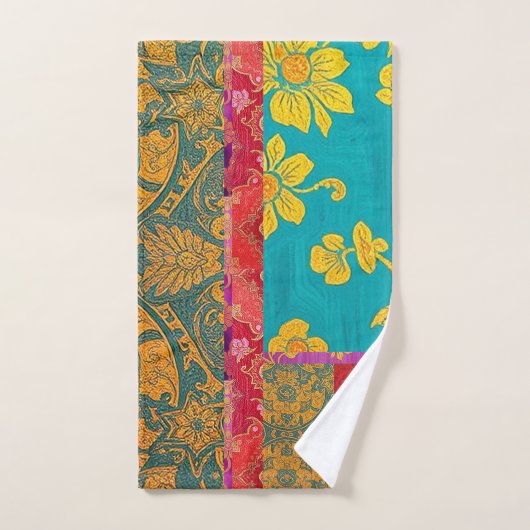 ORIENTAL Kleurrijk Groen Rood - Badhanddoek Set Bad Handdoek (Handdoek)