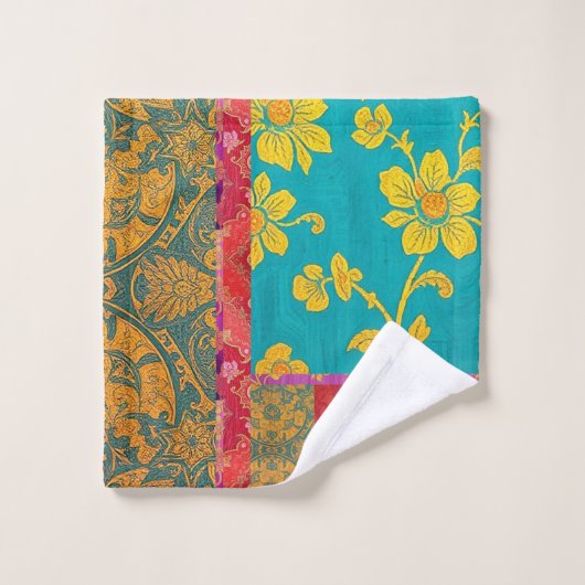 ORIENTAL Kleurrijk Groen Rood - Badhanddoek Set Bad Handdoek (Wasdoekje)