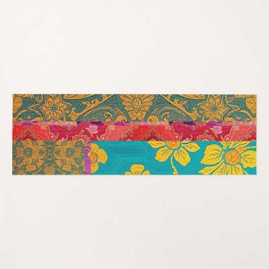 ORIENTAL Kleurrijk Groen Rood Gouden - Yoga Mat (Voorkant (horizontaal))