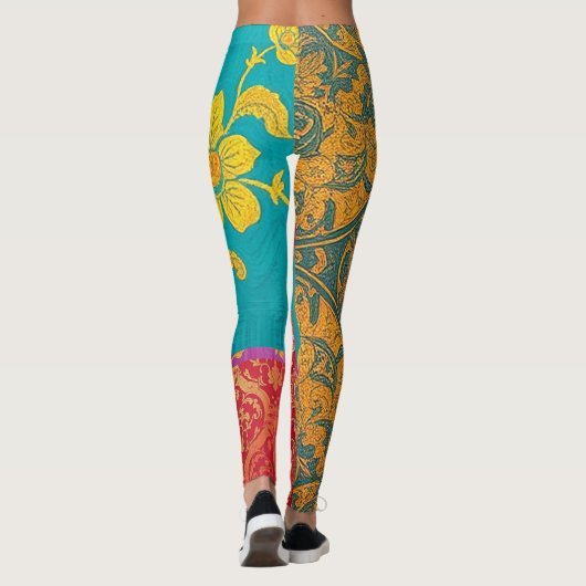 ORIENTAL Kleurrijk Groen Rood - Leggings (Achterkant)