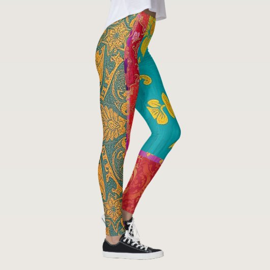 ORIENTAL Kleurrijk Groen Rood - Leggings (Rechts)