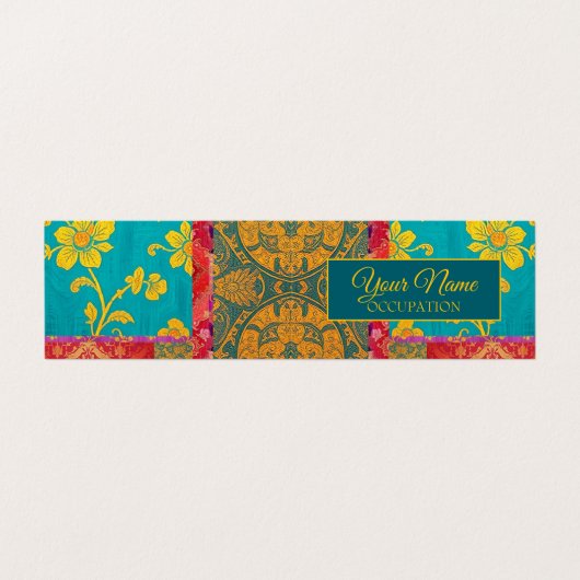 ORIENTAL Kleurrijk Groen Rood - Visitekaartje (Buitenkant ongevouwen)