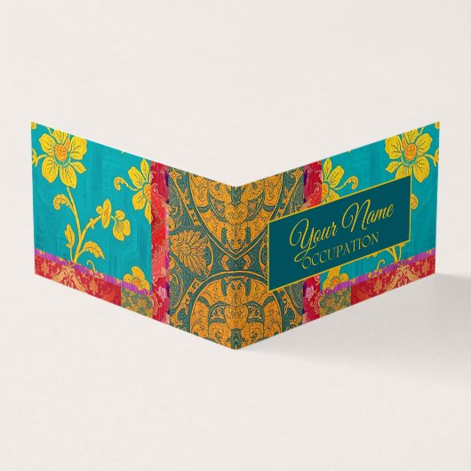 ORIENTAL Kleurrijk Groen Rood - Visitekaartje (Buitenkant)