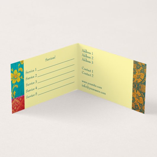 ORIENTAL Kleurrijk Groen Rood - Visitekaartje (Binnen)