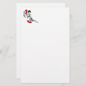 Oriental Lady met rode ventilatoren Briefpapier (Voorkant / Achterkant)