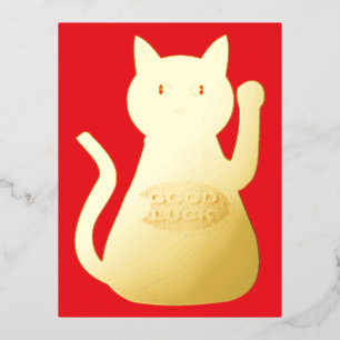 Oriental Lucky Cat Folie Feestdagen Briefkaart