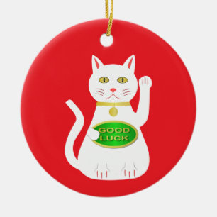 Oriental Lucky Cat Keramisch Ornament