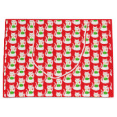 Oriental Lucky Cat Patterned Groot Cadeauzakje (Voorkant)